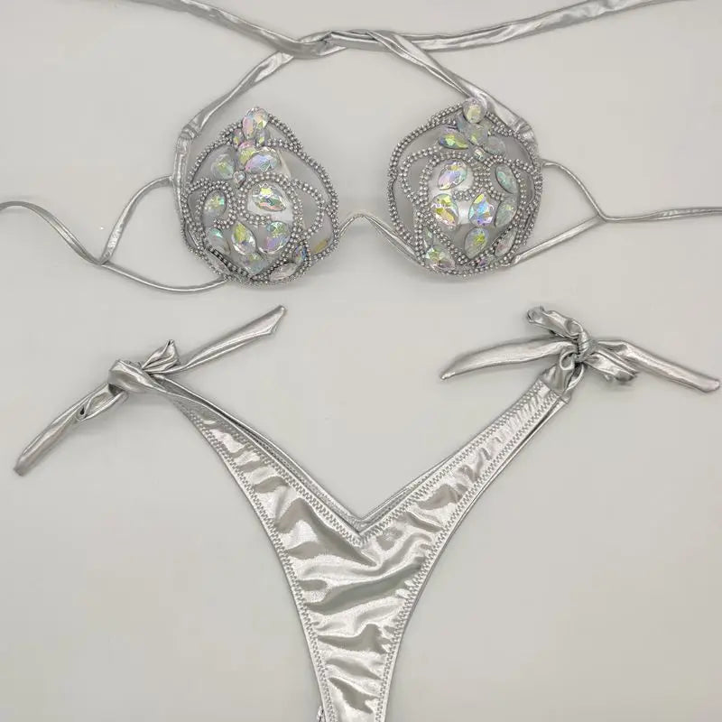 rhinestone diamond bikini