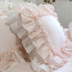 Lace Embroidery Ruffle Pillow Cover
