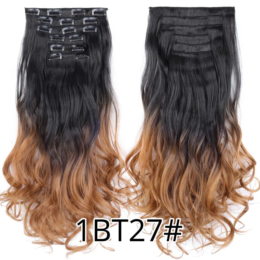 Clips In Hair Extension Long Straight Hair Pieces Clip In Hair Extension 22Inch 6Pcs/Set Synthetic Fake Hair Ppieces For Women