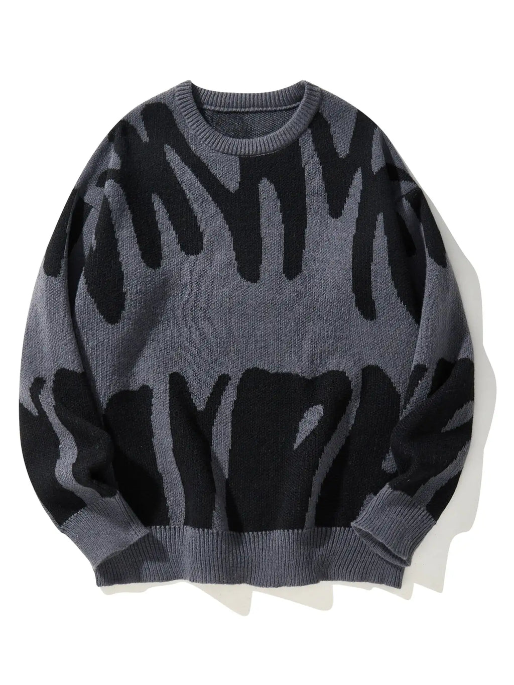 Irregular Jacquard Pattern Pullover Sweater