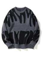 Irregular Jacquard Pattern Pullover Sweater