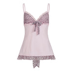 Leopard Printed Patched With Bow Camisole