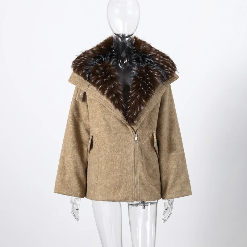 Faux Fur Collar Cotton Jacket