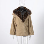 Faux Fur Collar Cotton Jacket