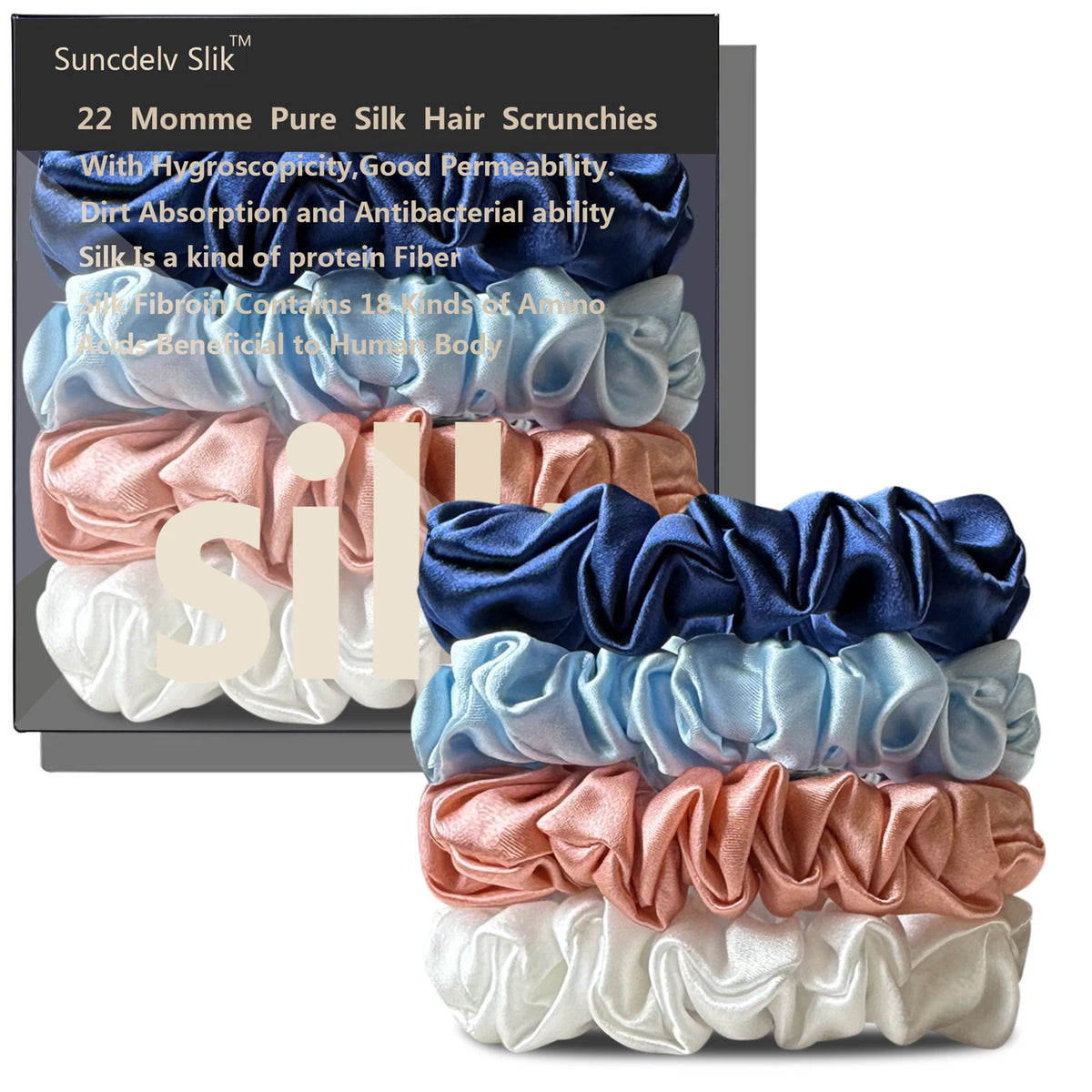 Silk Hair Scrunchie Handmade 100% Pure Mulberry Sillk Hairbands