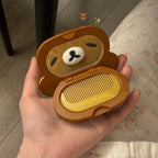 Portable Foldable Cartoon Bear Small Mirror with Travel Comb