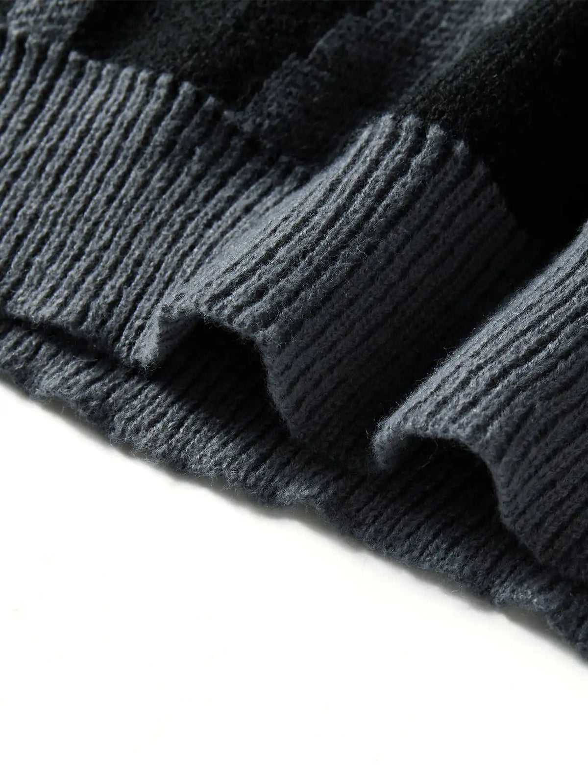Irregular Jacquard Pattern Pullover Sweater