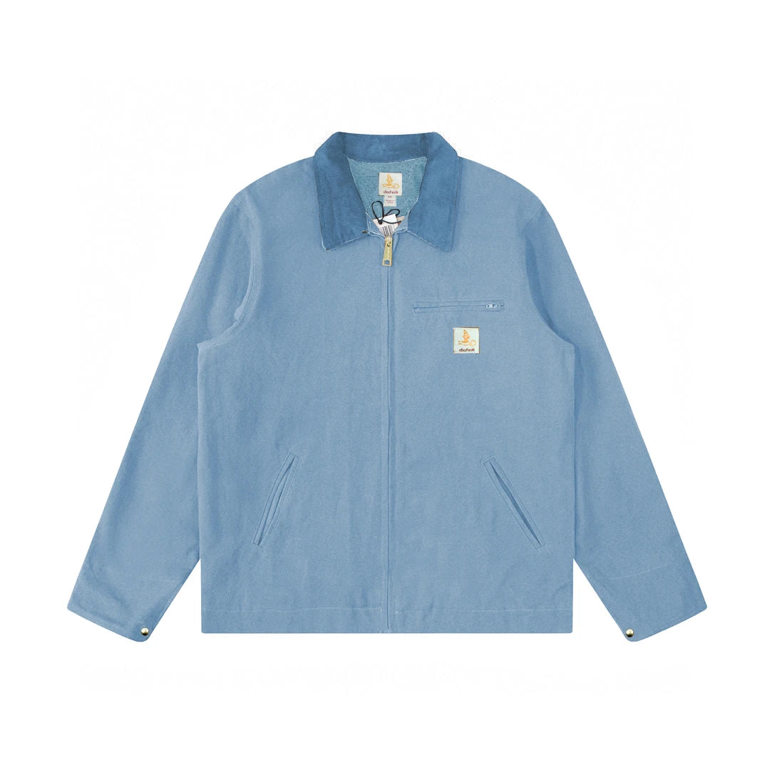 Washed Mesh Lining Work Wear Canvas Jacket