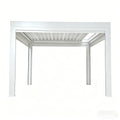 Motorized Retractable Outdoor Gazebo with Louvered Roof, Waterproof, Pressure & UV Resistant