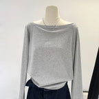 One Shoulder Cotton Long Sleeve Shirt