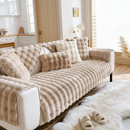 Plush Cushion Padded Non-slip Sofa Cover