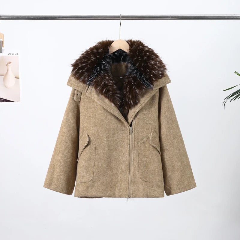 Faux Fur Collar Cotton Jacket