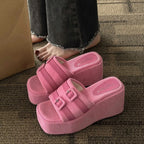 Square Head Platform Slippers