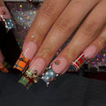 24 unidades de uñas postizas Y2K con estrellas dulces