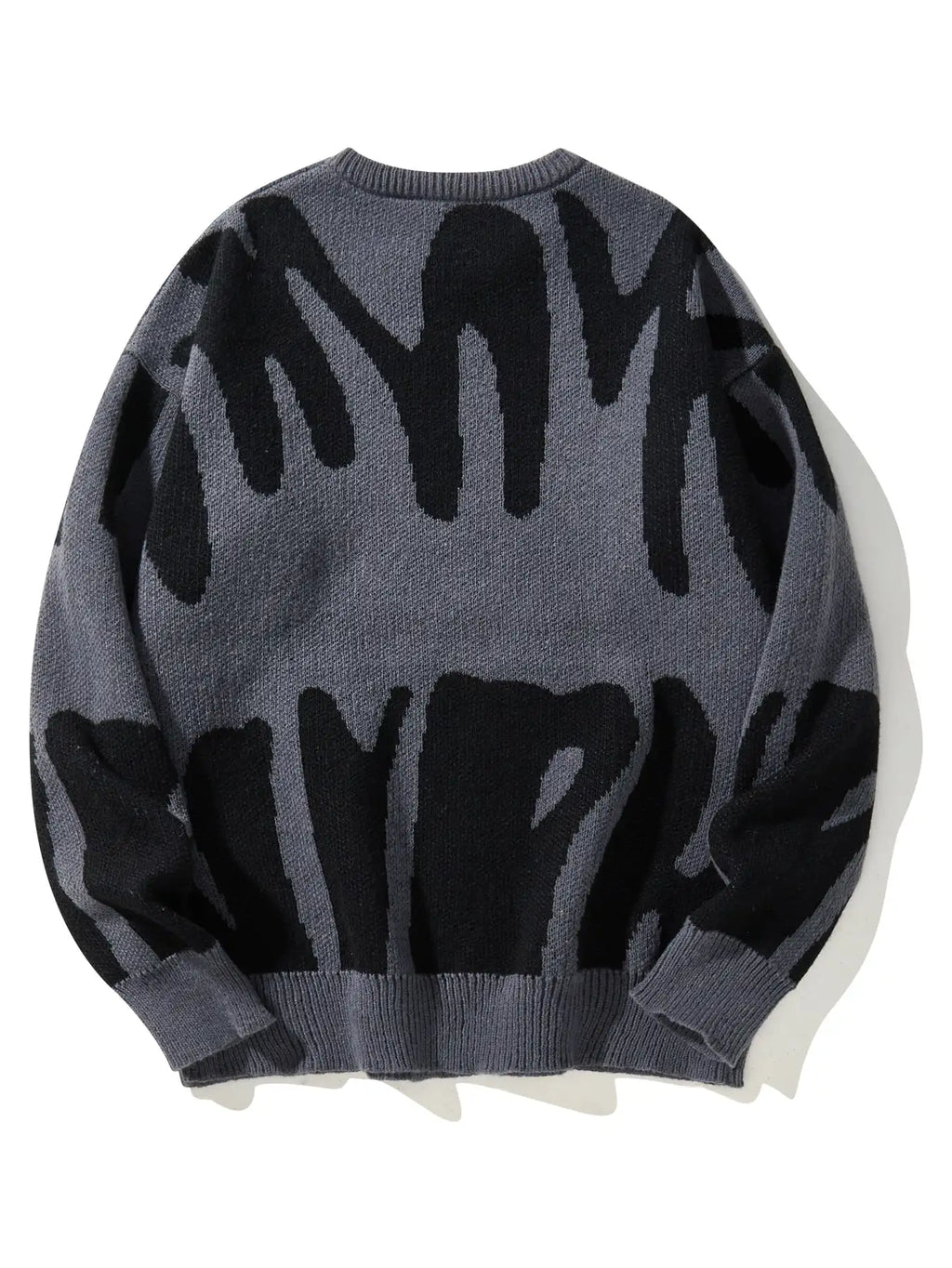 Irregular Jacquard Pattern Pullover Sweater