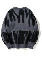 Irregular Jacquard Pattern Pullover Sweater