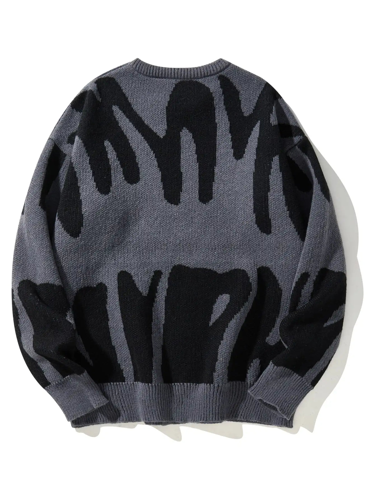 Irregular Jacquard Pattern Pullover Sweater