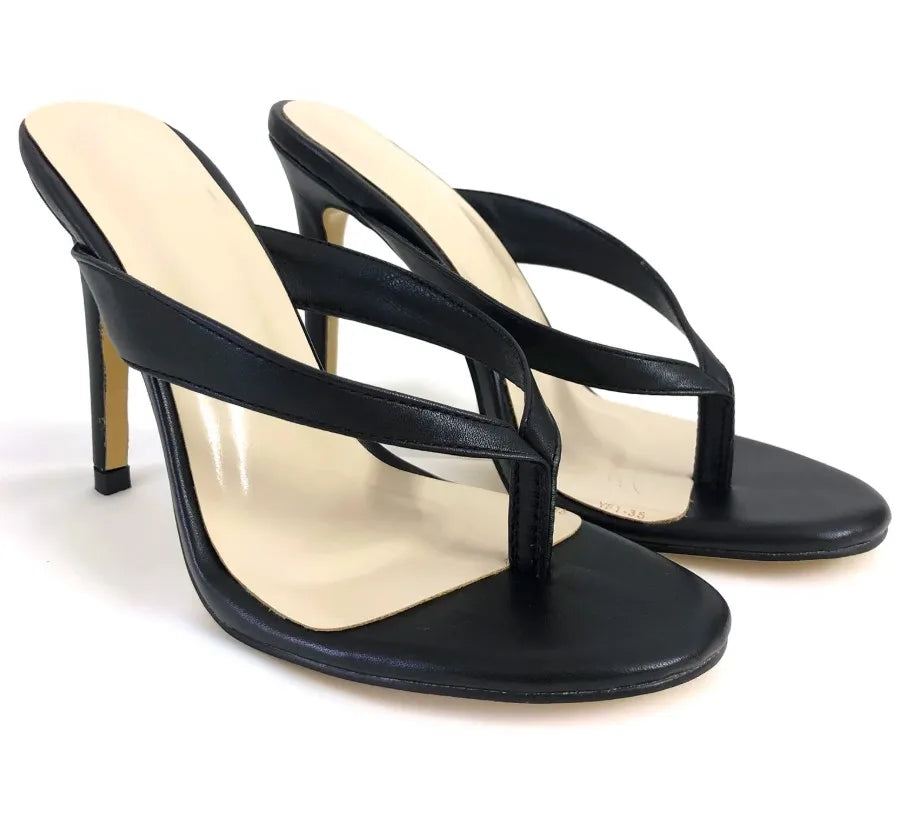 Thong High Heel Mule Sandals