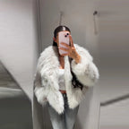 Solid Faux Fur Coat