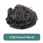Q6 Swiss Lace With PU Men Toupee #1#1b Black Europe Human Hair Male Wig Men Hair 1B40 Replacement System Unit Natural Hairline