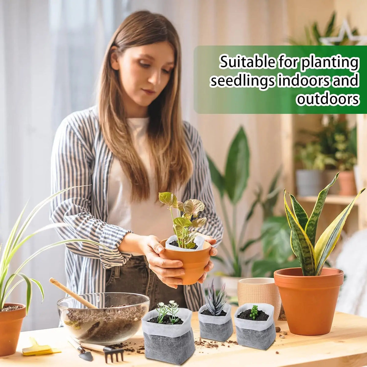 100-1000PCS Biodegradable Seedling Bags
