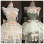 Vestido Lolita Elegante Dulce Estampado de Frutas Kawaii Vestido de Princesa de Manga Corta para Mujer Lindo Lazo Cuello Peter Pan Vestido de Fiesta para Chicas Atrevidas