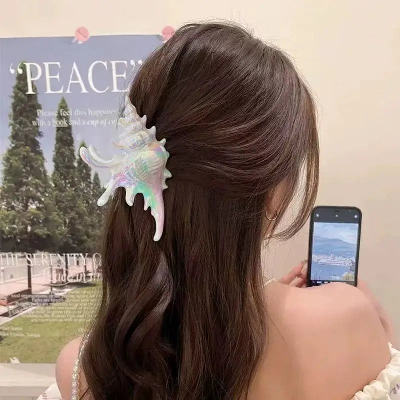 acrylic sea shell hair clip