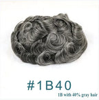 Q6 Swiss Lace With PU Men Toupee #1#1b Black Europe Human Hair Male Wig Men Hair 1B40 Replacement System Unit Natural Hairline