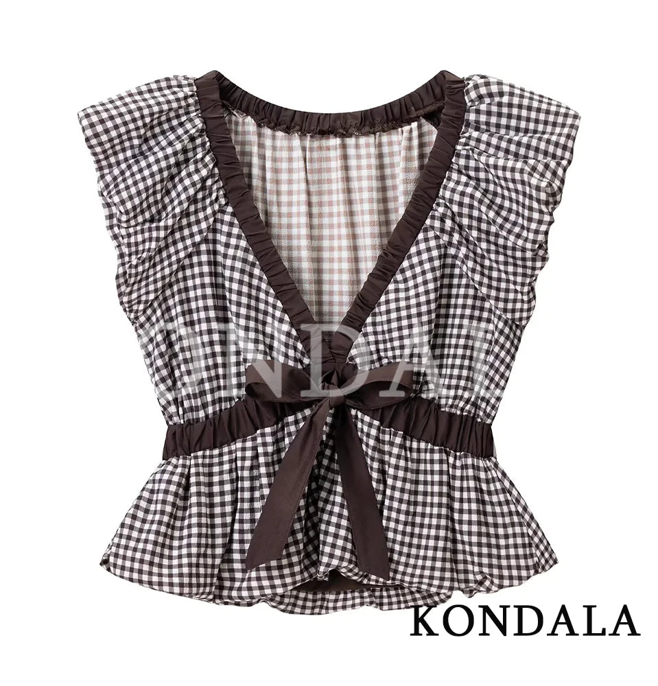Plaid Balloon Top
