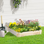 Outsunny Garden wooden Arriate urban garden floor 100x100x16cm Natural
