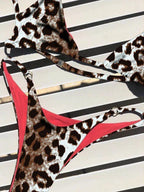 Bikini push-up con vendaje y estampado de leopardo