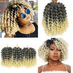 Ombre Jamaican Bounce Wand Curl Crochet Hair 8 inch Short Synthetic Wand Curly Crochet Braids Hair