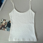 Floral Eyelet Bow Crop Top