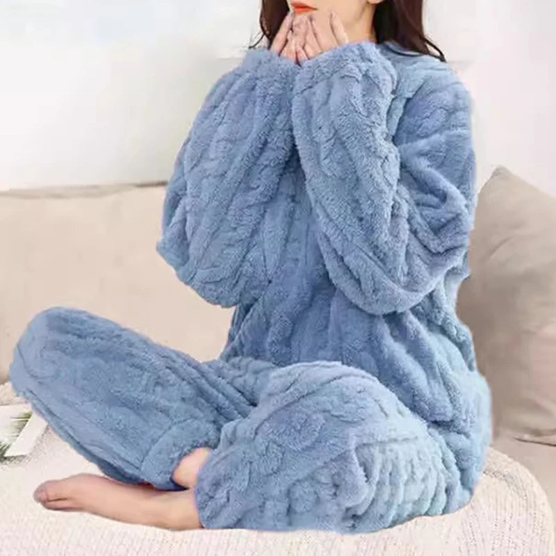 O-Neck Pullover Top + Plaid Loose Elastic Waist Pants Set