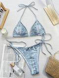 Denim Print Bikini