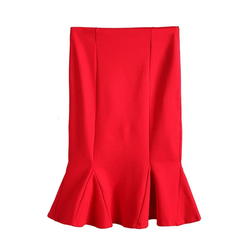 High waist fishtail skirt