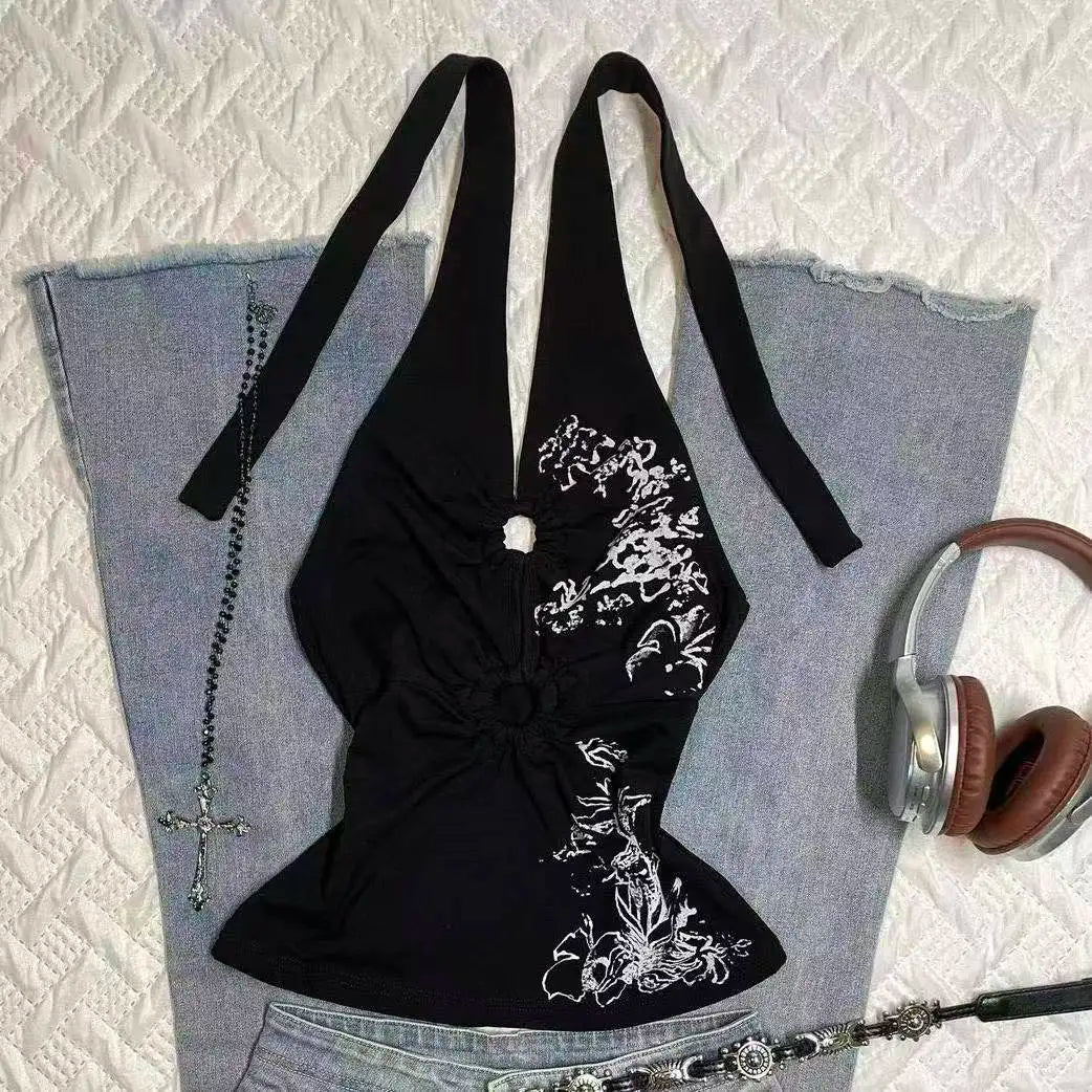 Lace Spliced Halter Tank