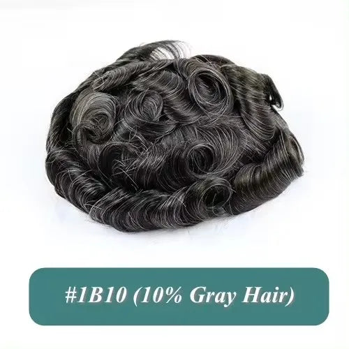 Q6 Swiss Lace With PU Men Toupee #1#1b Black Europe Human Hair Male Wig Men Hair 1B40 Replacement System Unit Natural Hairline