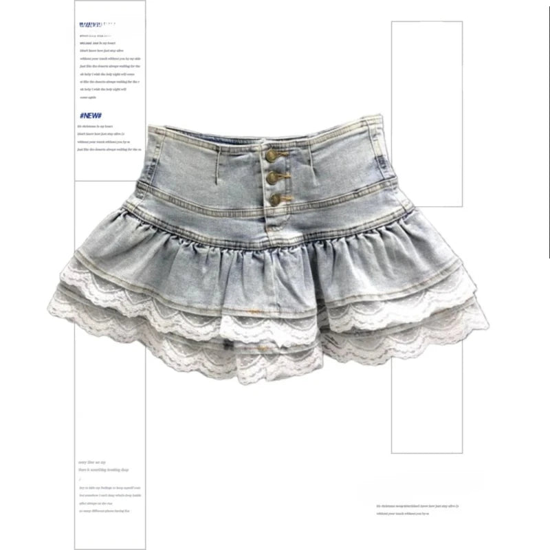 Riveted Belt Denim Skirt