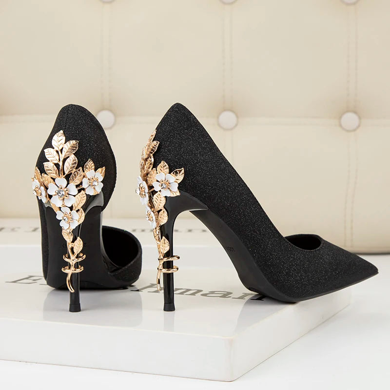 Rhinestone Silk Pumps