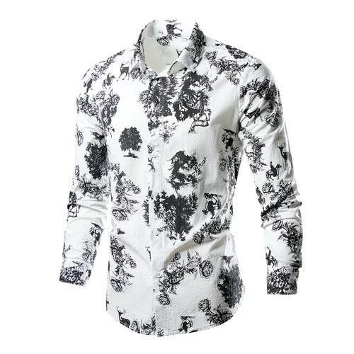 Flower Pattern 3D Print Shirt