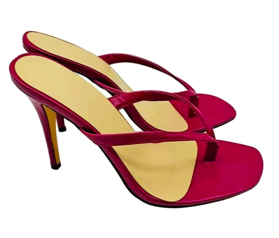 Thong High Heel Mule Sandals