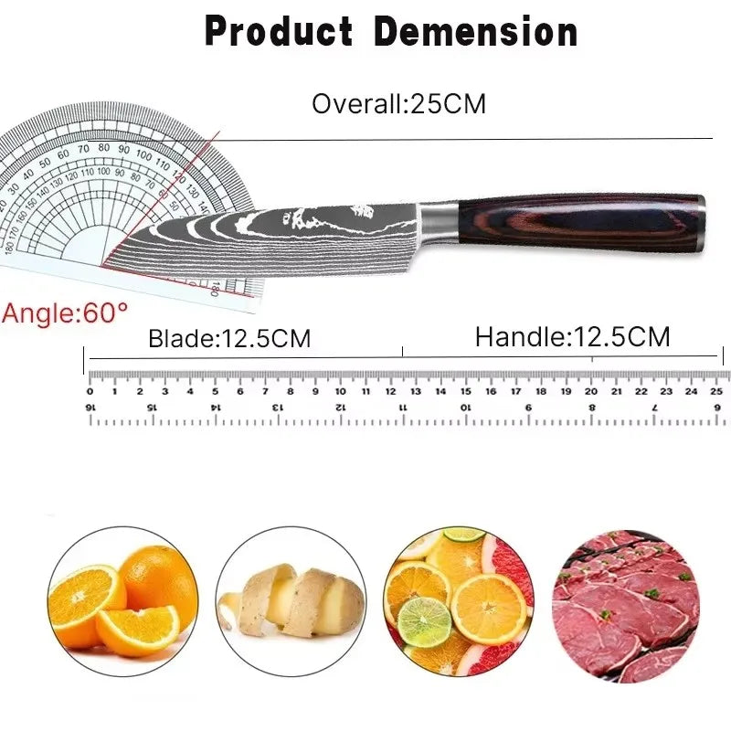 Japanese Style Stainless Steel Slicing & Utility Knife (5-Inch)