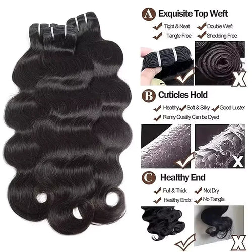 14A Body Wave 100% Human Hair Bundles Brazilian Real Remy Weave Raw Hair 2 3 4 Pcs Human Hair Bundles Extensions Natural Black Deals