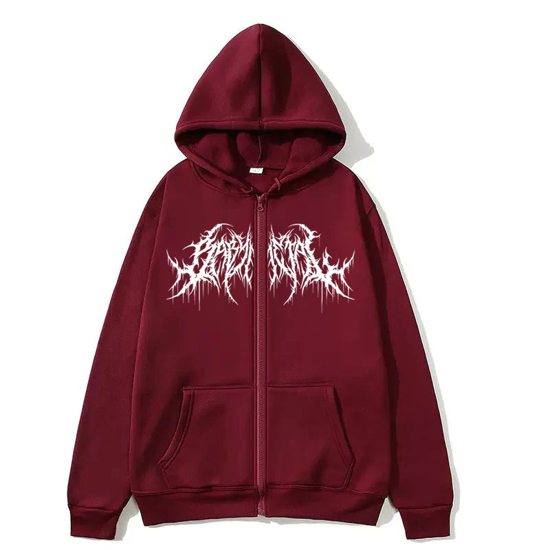 Graphic Zipper Hoodie