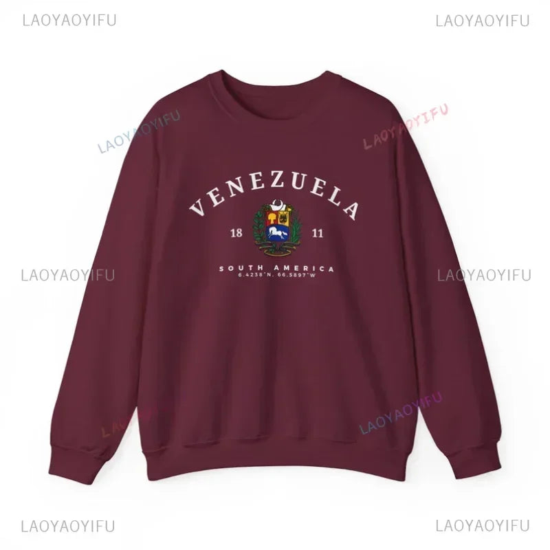 Sudadera gráfica de Venezuela Suéter con el escudo de Venezuela Regalo de Venezuela Sudamérica Camisa de Sudamérica Suéter suave y cómodo