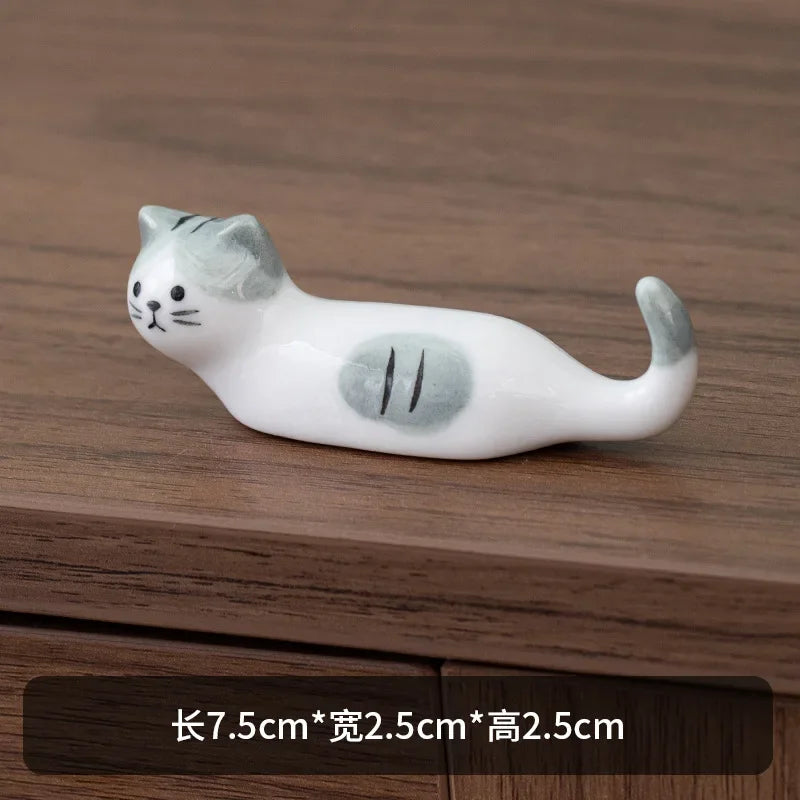 Ceramic Cat Chopstick Holder