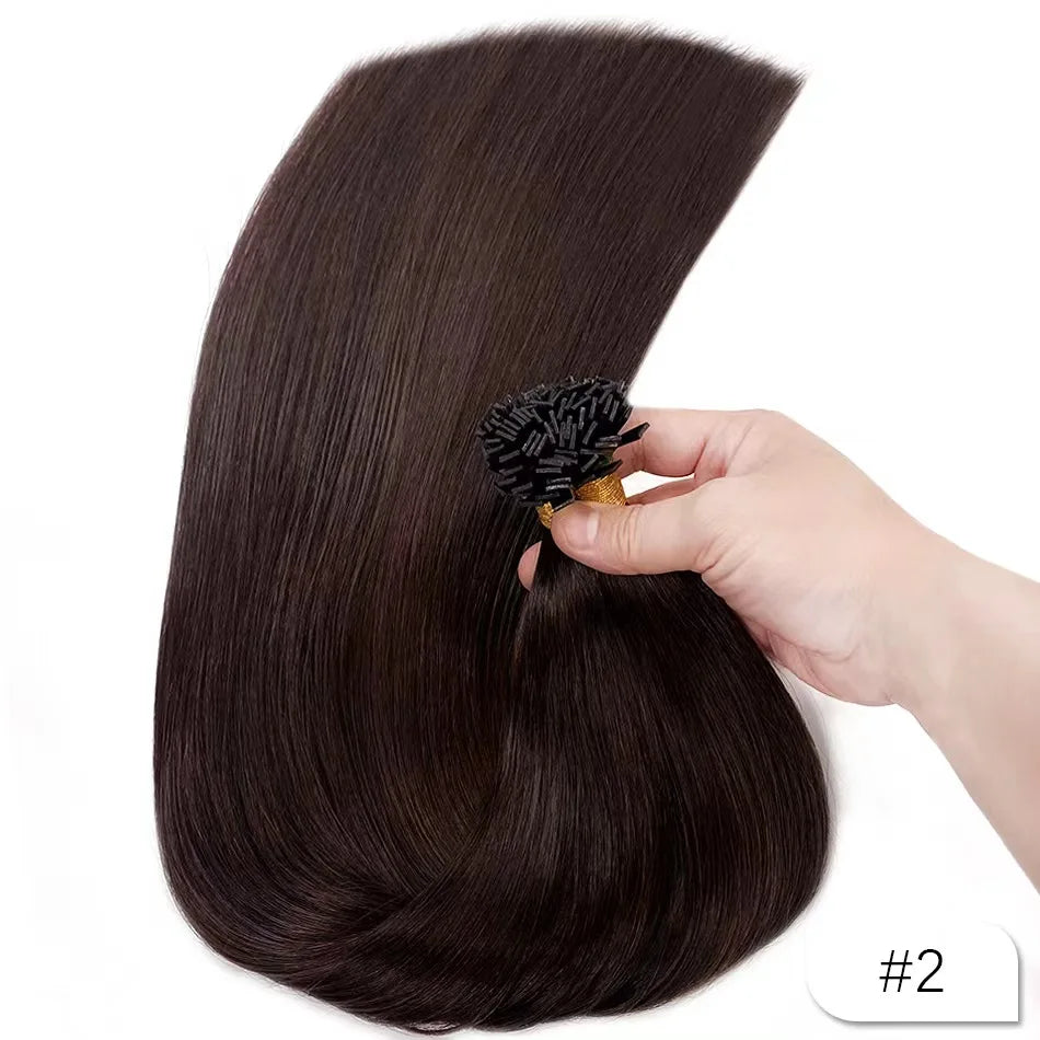 100% Human Hair for Women Straight Keratin Flat Tip Capsule High Quality Flat Tip Hair Extension Human Hair Natural 613# Ombre