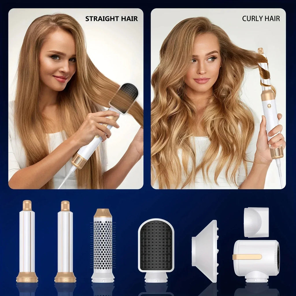 7-in-1 Multi-Function Hair Dryer Brushless High-Speed Hair Dryer with Diffuser Heat Styling Comb & Curling Attachment