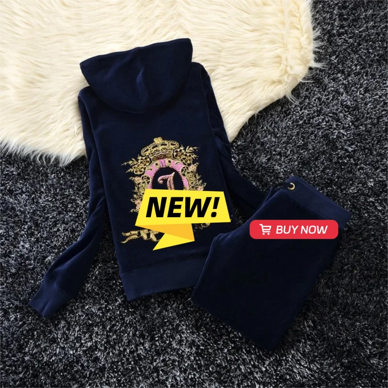 Solid Color Velvet Tracksuit Two-Piece Set